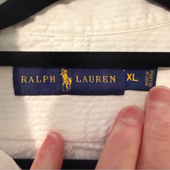 Ralph Lauren White Casual Button Down Shirt 100% cotton logo on pocket - Picture 2 of 5